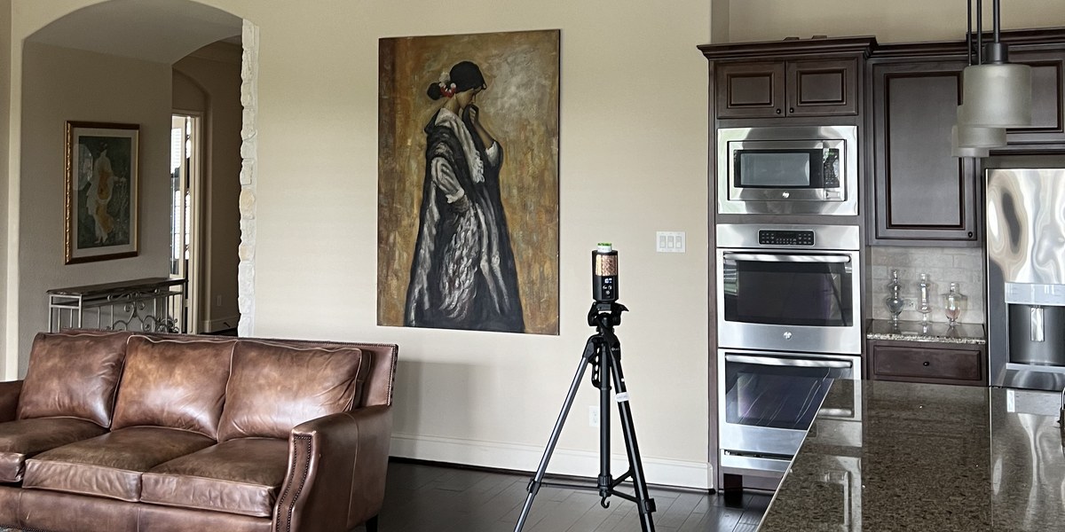 Professional indoor air quality and mold assessment inspection equipment in a Katy, TX residence